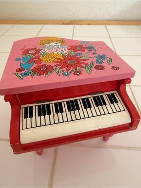 Vintage Napcoware Japan Grand Piano Wind Up Music Jewelry Box Working EUC